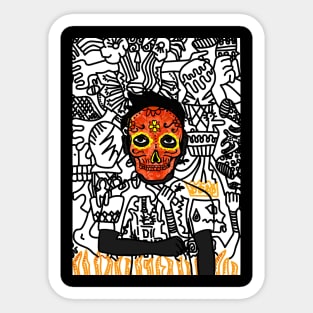 Ethlete - Mexican Male Character with Dark Eyes and Doodle Style Sticker